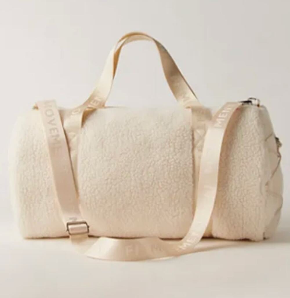 FREE PEOPLE Slopes Sherpa Duffle Bag All Ivory NWT